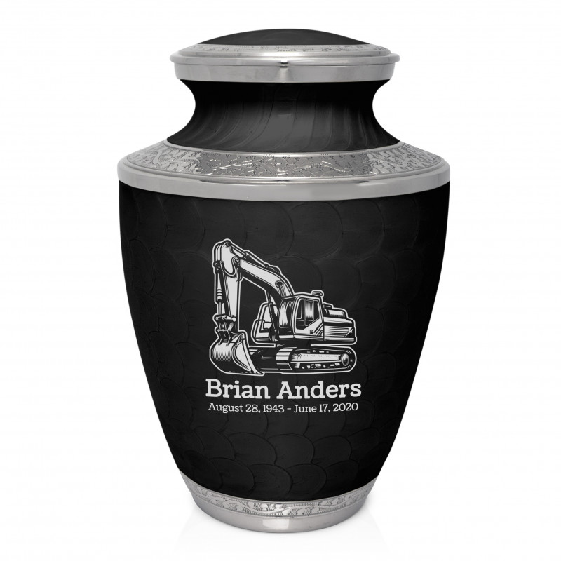 Excavator Cremation Urn - Ebony Black