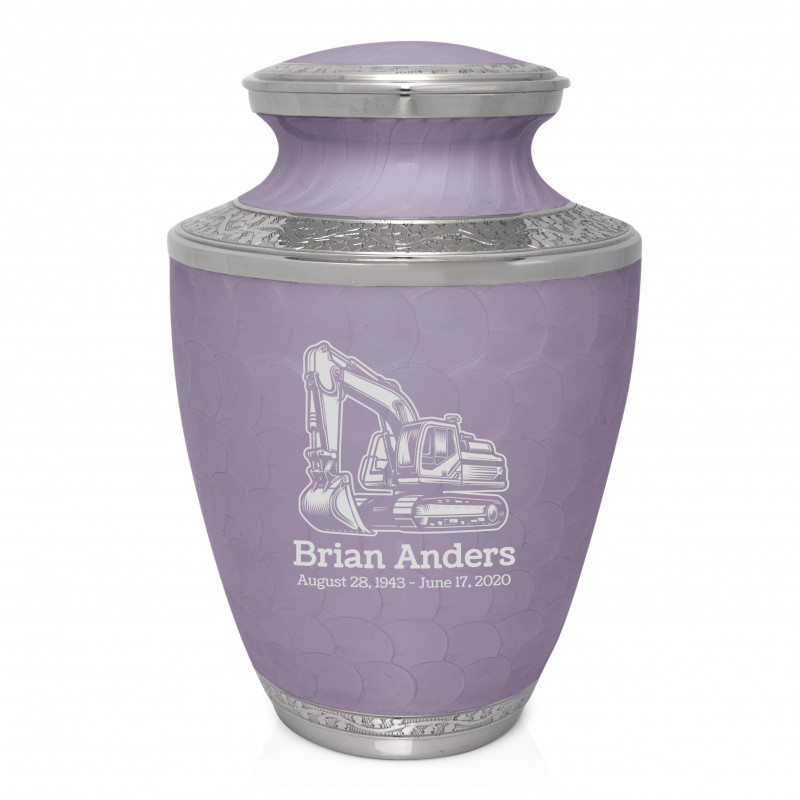 Excavator Cremation Urn - Regal Purple