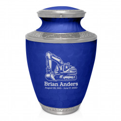 Excavator Cremation Urn - Royal Blue
