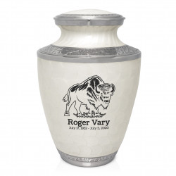Buffalo Cremation Urn - Radiant White