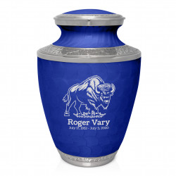 Buffalo Cremation Urn - Royal Blue