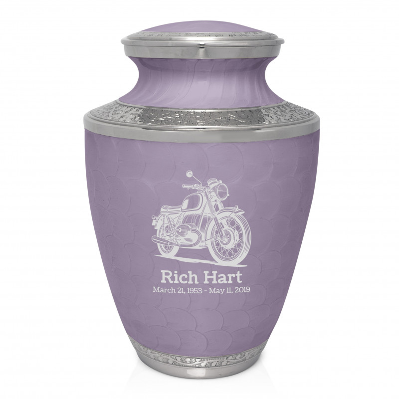 Classic Motorcycle Cremation Urn - Regal Purple