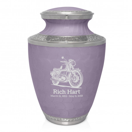 Classic Motorcycle Cremation Urn - Regal Purple