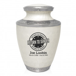 Return To Sender Cremation Urn - Radiant White