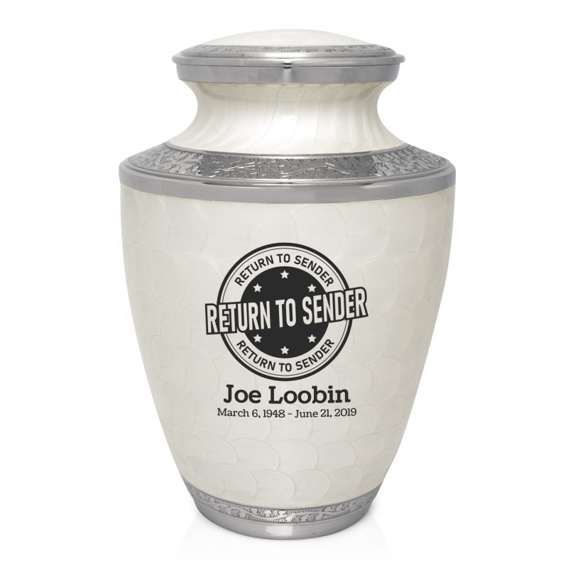 Return To Sender Cremation Urn - Radiant White