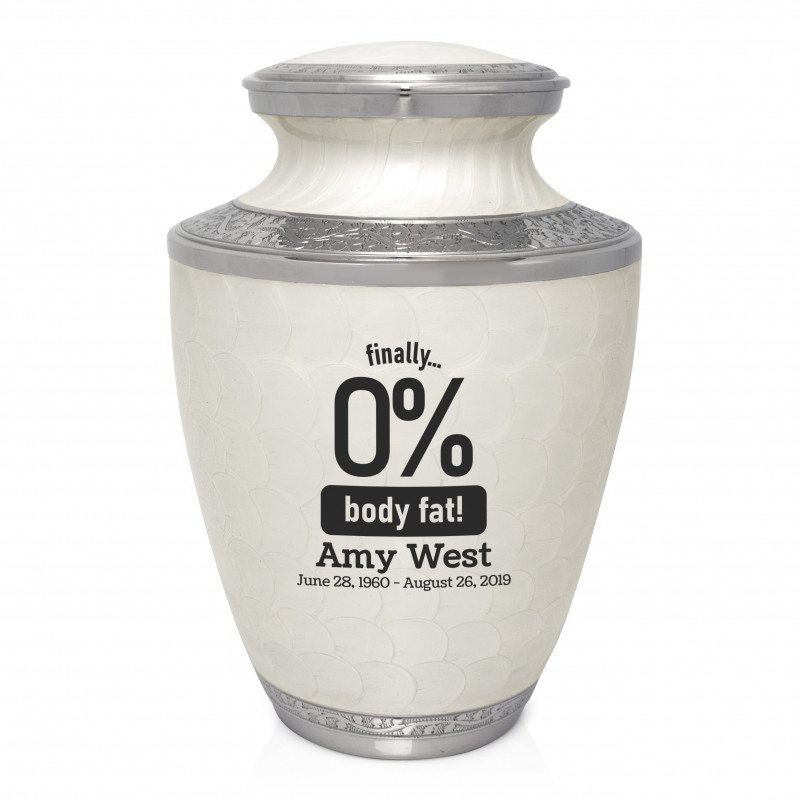 0% Body Fat Cremation Urn - Radiant White