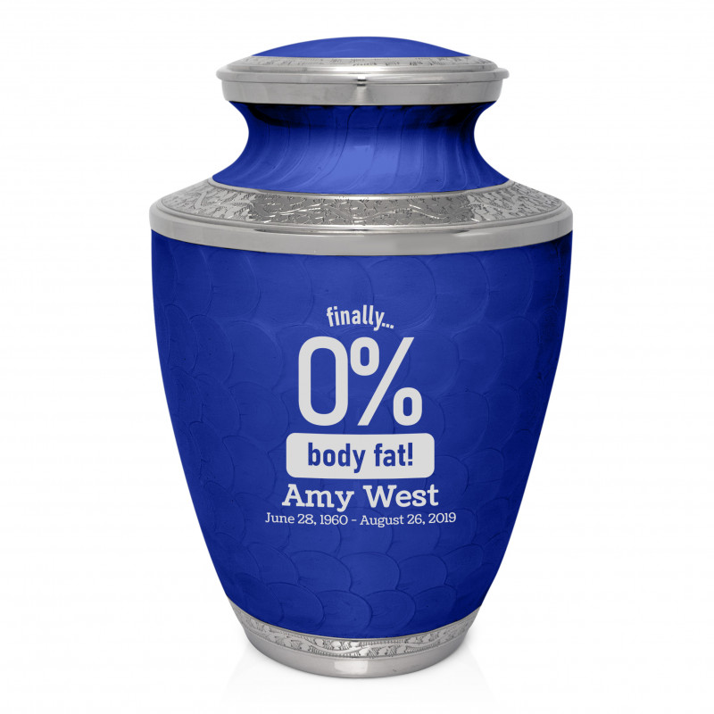 0% Body Fat Cremation Urn - Royal Blue