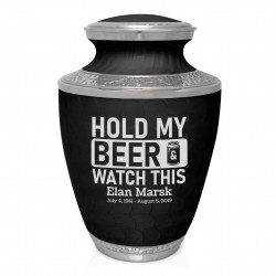 Hold My Beer Watch This Cremation Urn - Ebony Black