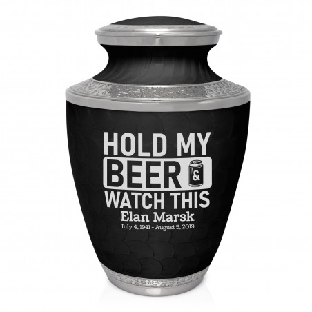 Hold My Beer Watch This Cremation Urn - Ebony Black