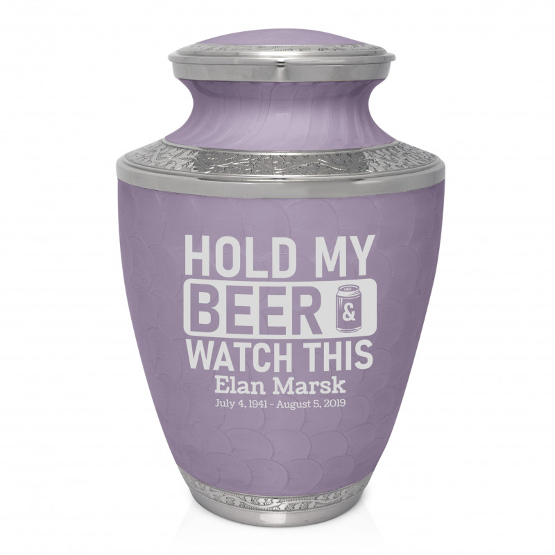 Hold My Beer Watch This Cremation Urn - Regal Purple