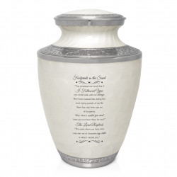 Footprints In the Sand Cremation Urn - Radiant White