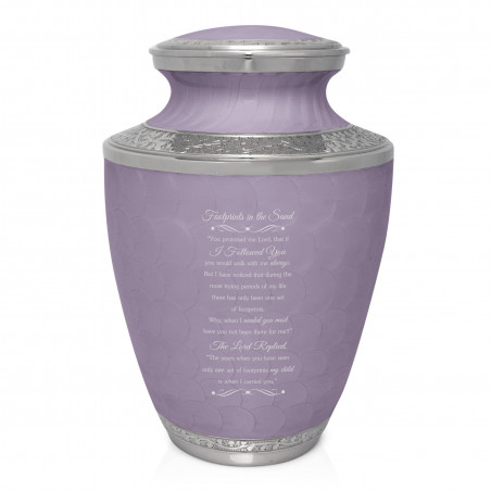 Footprints In the Sand Cremation Urn - Regal Purple