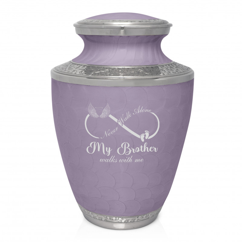 My Brother Walks With Me Cremation Urn - Regal Purple