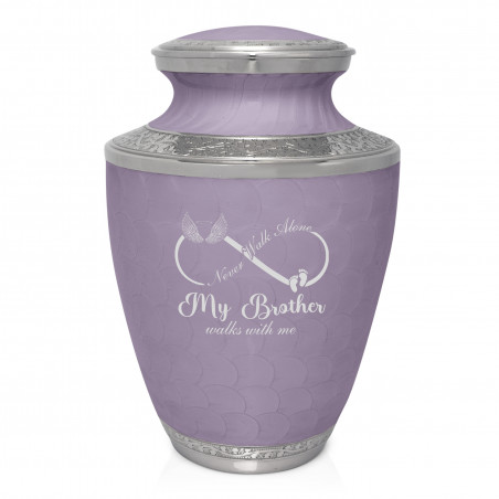 My Brother Walks With Me Cremation Urn - Regal Purple