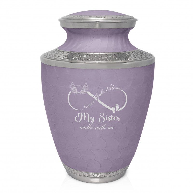 My Sister  Walks With Me Cremation Urn - Regal Purple
