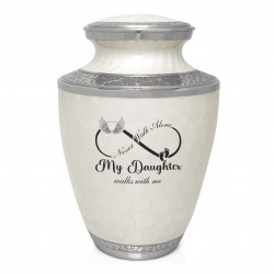 My Daughter Walks With Me Cremation Urn - Radiant White