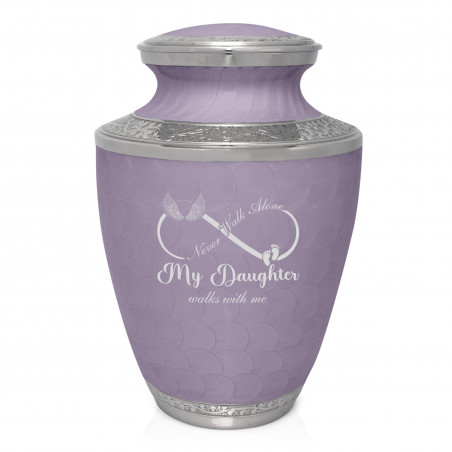 My Daughter Walks With Me Cremation Urn - Regal Purple