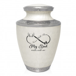 My Dad Walks With Me Cremation Urn - Radiant White