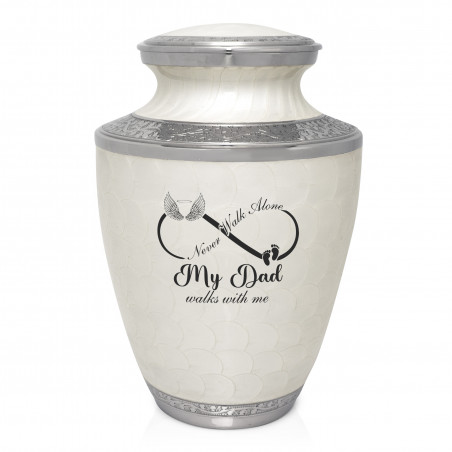 My Dad Walks With Me Cremation Urn - Radiant White