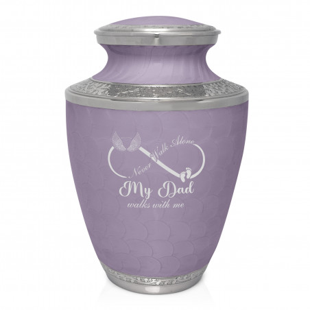 My Dad Walks With Me Cremation Urn - Regal Purple