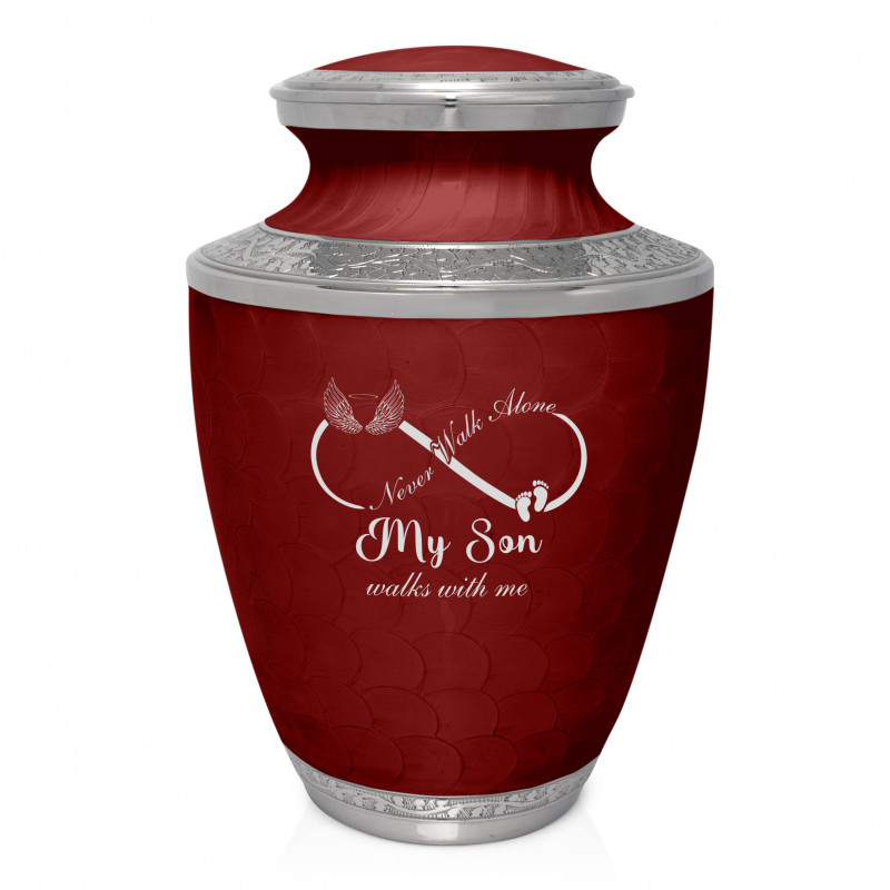 My Son Walks With Me Cremation Urn - Rose Red