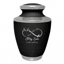 My Son Walks With Me Cremation Urn - Ebony Black