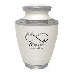 My Son Walks With Me Cremation Urn - Radiant White