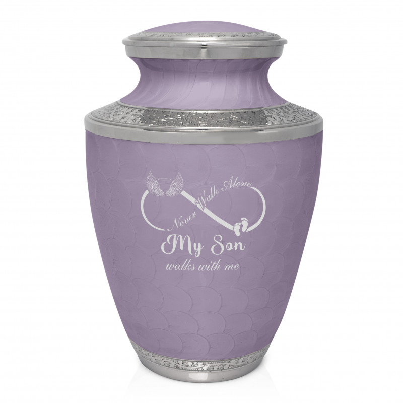 My Son Walks With Me Cremation Urn - Regal Purple