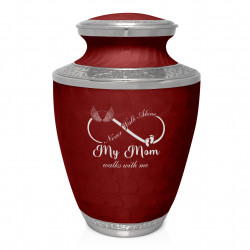 My Mom Walks With Me Cremation Urn - Rose Red