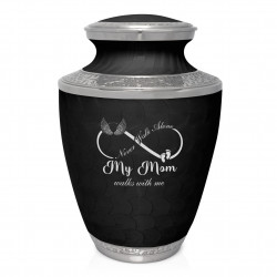 My Mom Walks With Me Cremation Urn - Ebony Black