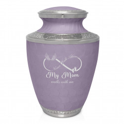 My Mom Walks With Me Cremation Urn - Regal Purple