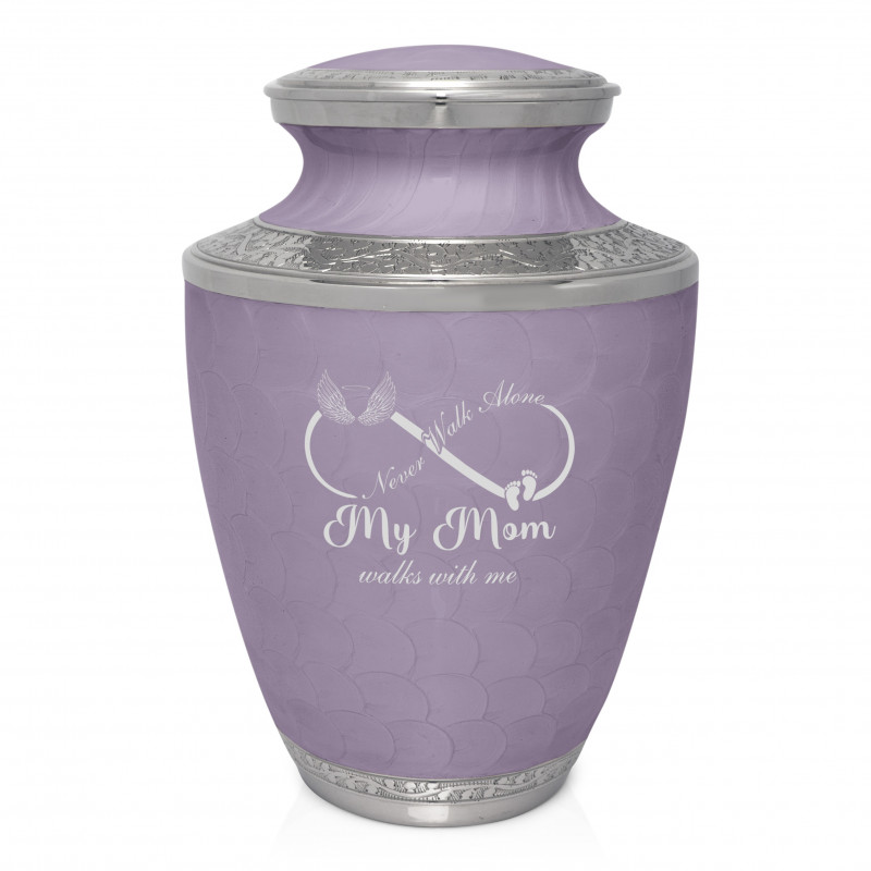 My Mom Walks With Me Cremation Urn - Regal Purple