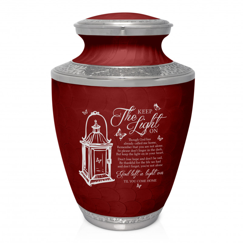 Keep the Light On Cremation Urn - Rose Red