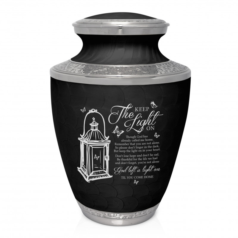 Keep the Light On Cremation Urn - Ebony Black