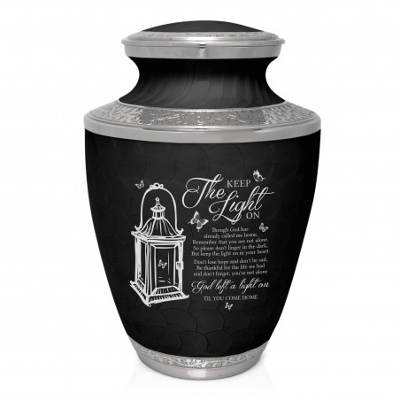 Keep the Light On Cremation Urn - Ebony Black