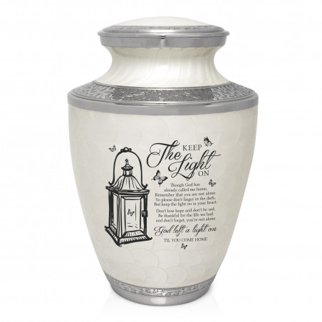 Keep the Light On Cremation Urn - Radiant White