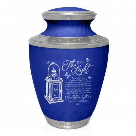 Keep the Light On Cremation Urn - Royal Blue