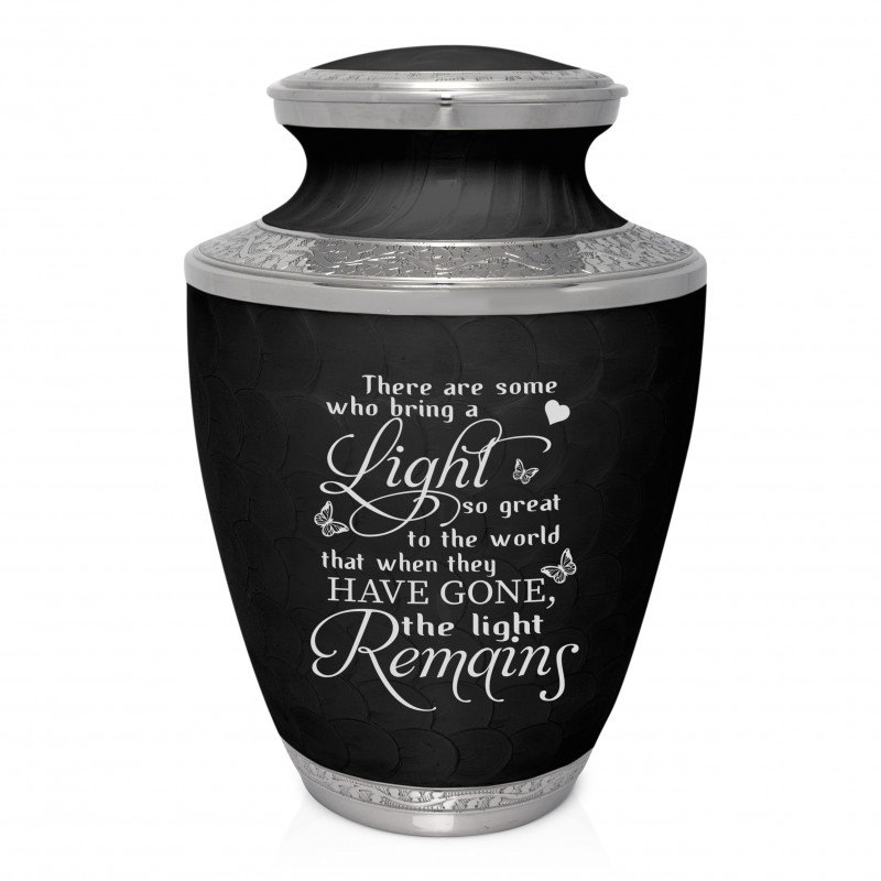Light Remains Cremation Urn - Ebony Black
