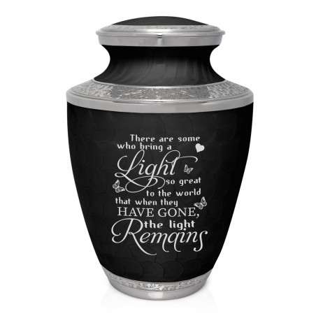 Light Remains Cremation Urn - Ebony Black