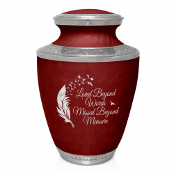 Loved Beyond Words Cremation Urn - Rose Red