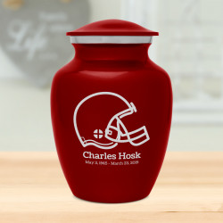 Football Helmet Sharing Urn - Ruby Red
