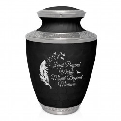 Loved Beyond Words Cremation Urn - Ebony Black