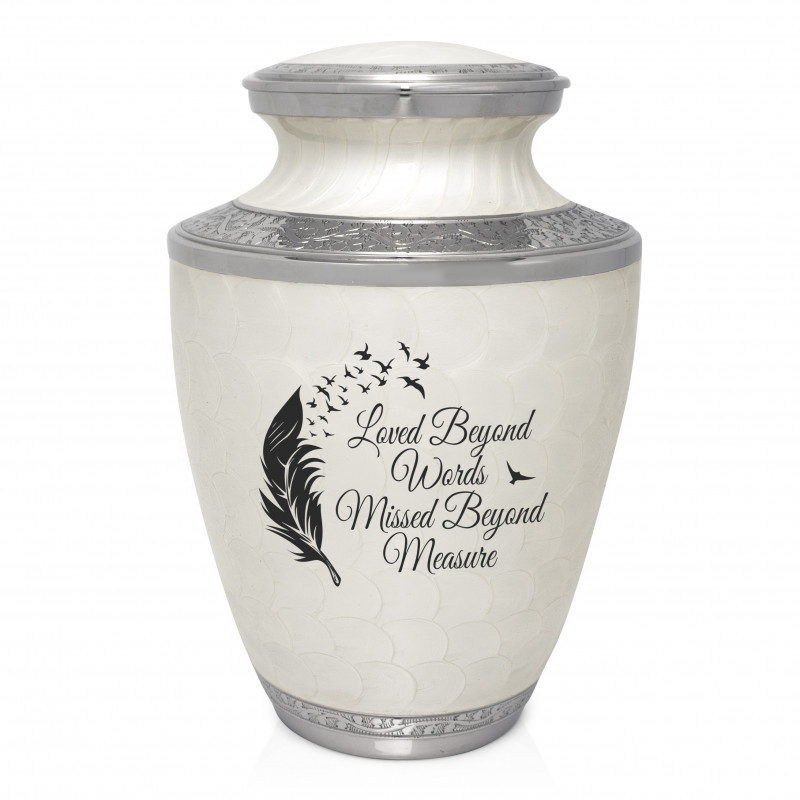 Loved Beyond Words Cremation Urn - Radiant White