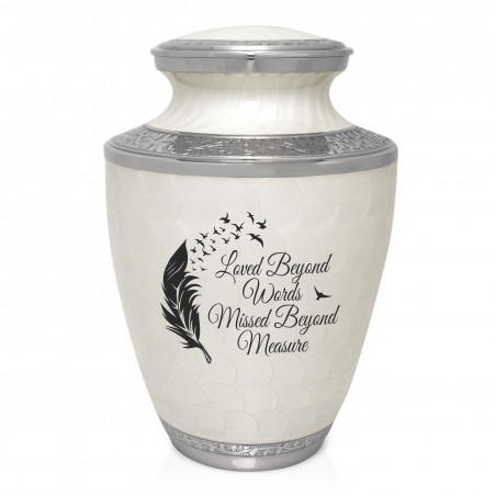 Loved Beyond Words Cremation Urn - Radiant White