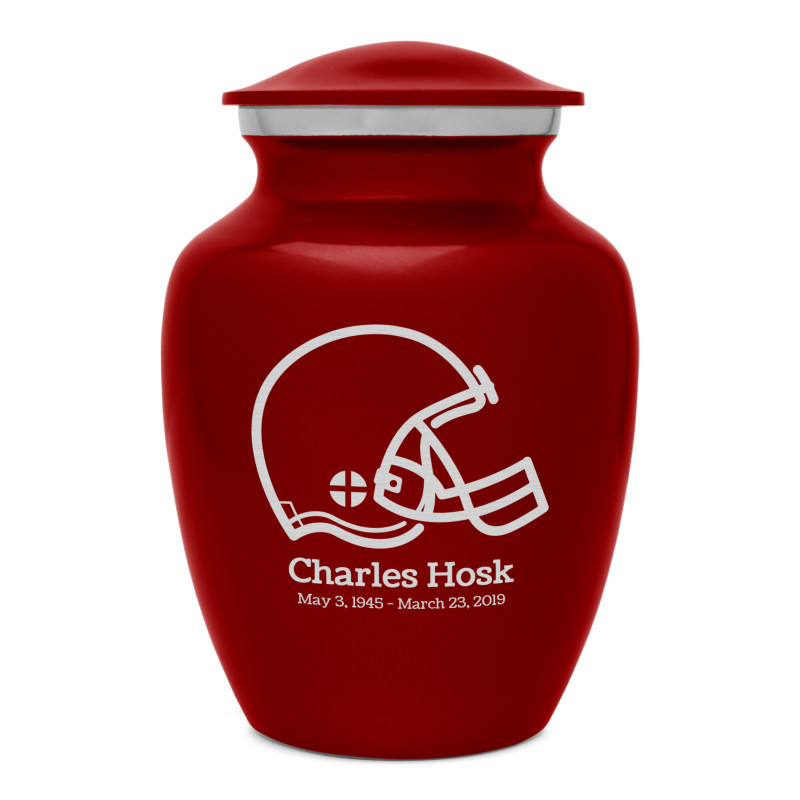Football Helmet Sharing Urn - Ruby Red