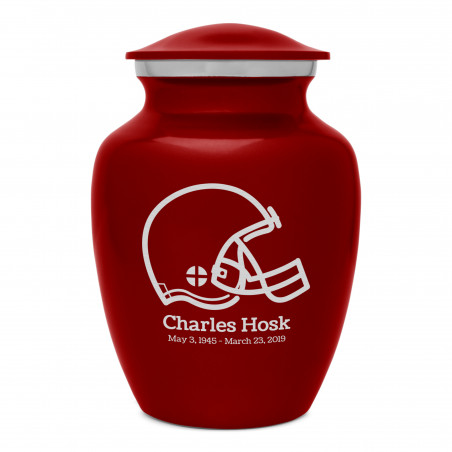 Football Helmet Sharing Urn - Ruby Red
