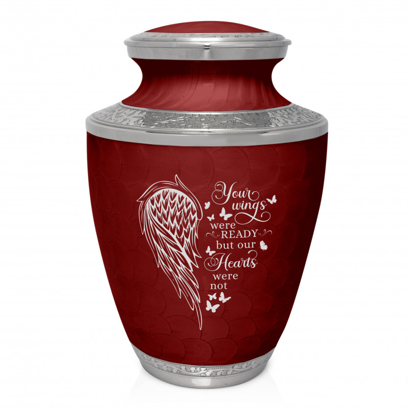 Your Wings Were Ready Cremation Urn - Rose Red