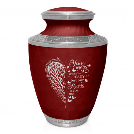 Your Wings Were Ready Cremation Urn - Rose Red