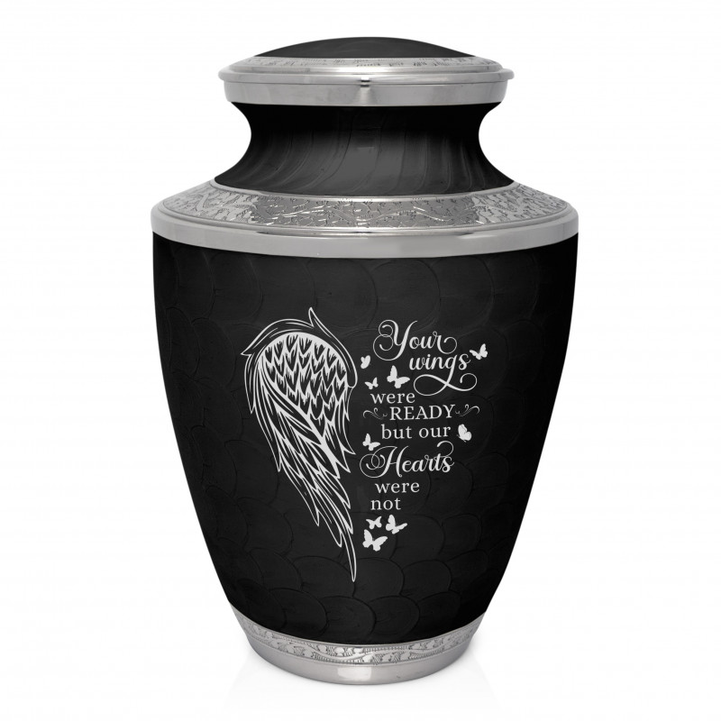 Your Wings Were Ready Cremation Urn - Ebony Black