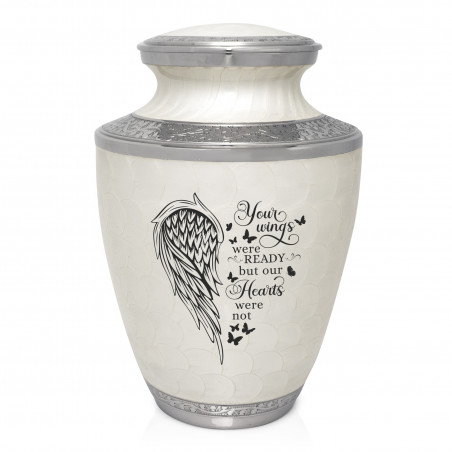 Your Wings Were Ready Cremation Urn - Radiant White